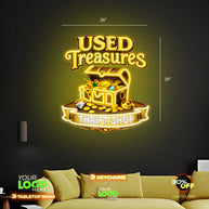 Used Treasures Thrift Shop Sign and OPEN Sign | LED NEON SIGN ( 2 SIGNS)