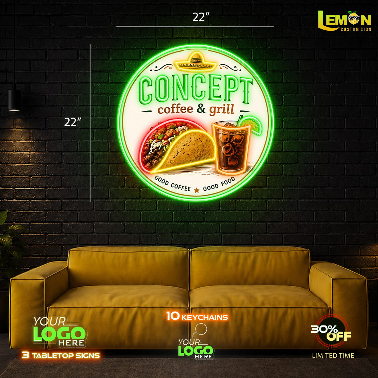 CONCEPT coffee & grill | LED NEON SIGN 4 SIGNS