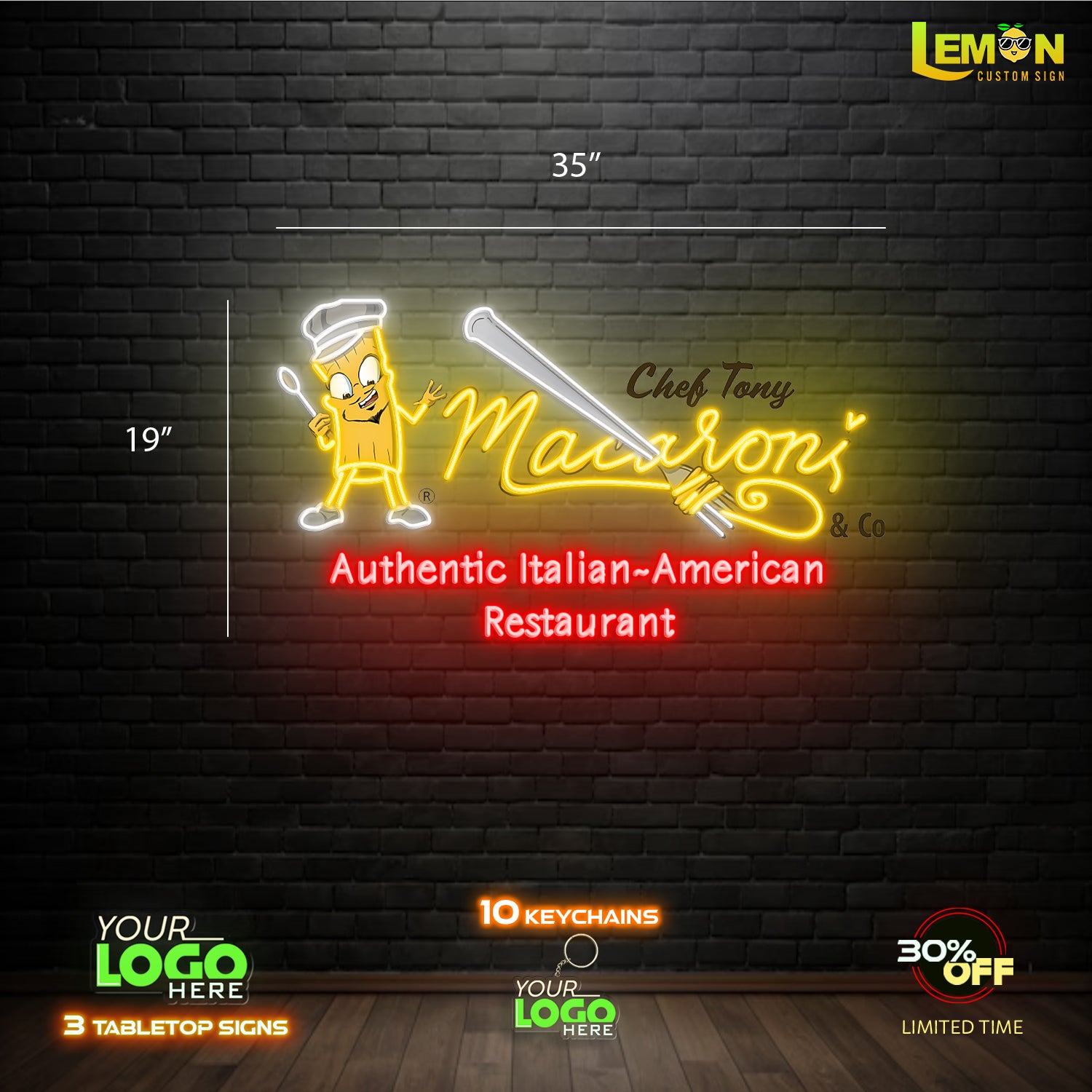 Chef Tony Macaroni | LED NEON SIGN