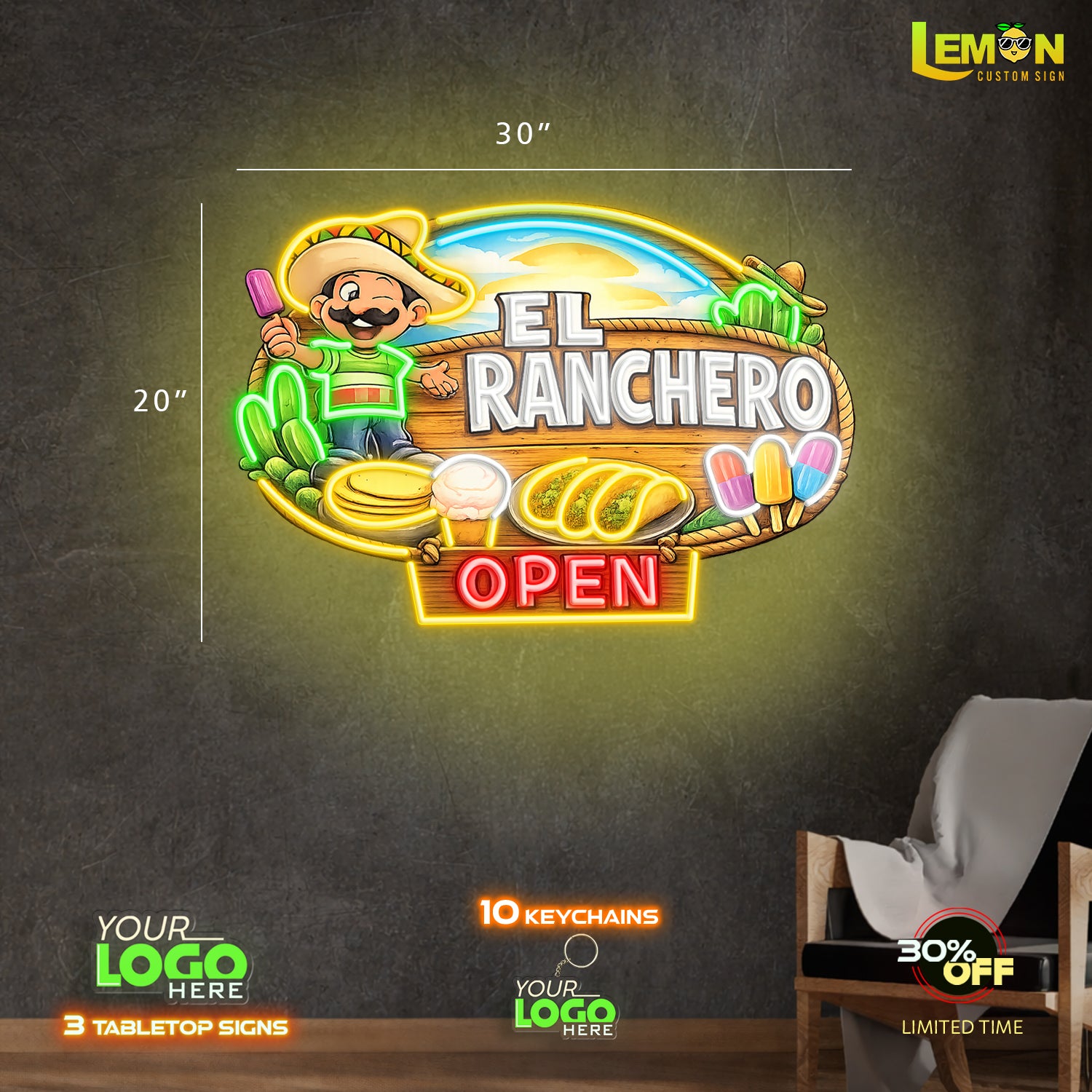 EL RANCHERO | LED NEON SIGN (2 SIGNS)