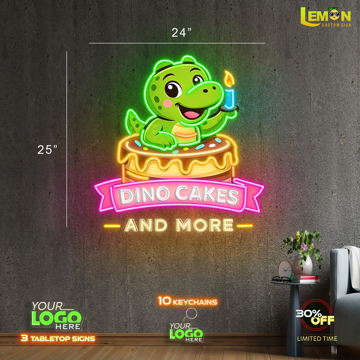 DINO CAKES | LED NEON SIGN