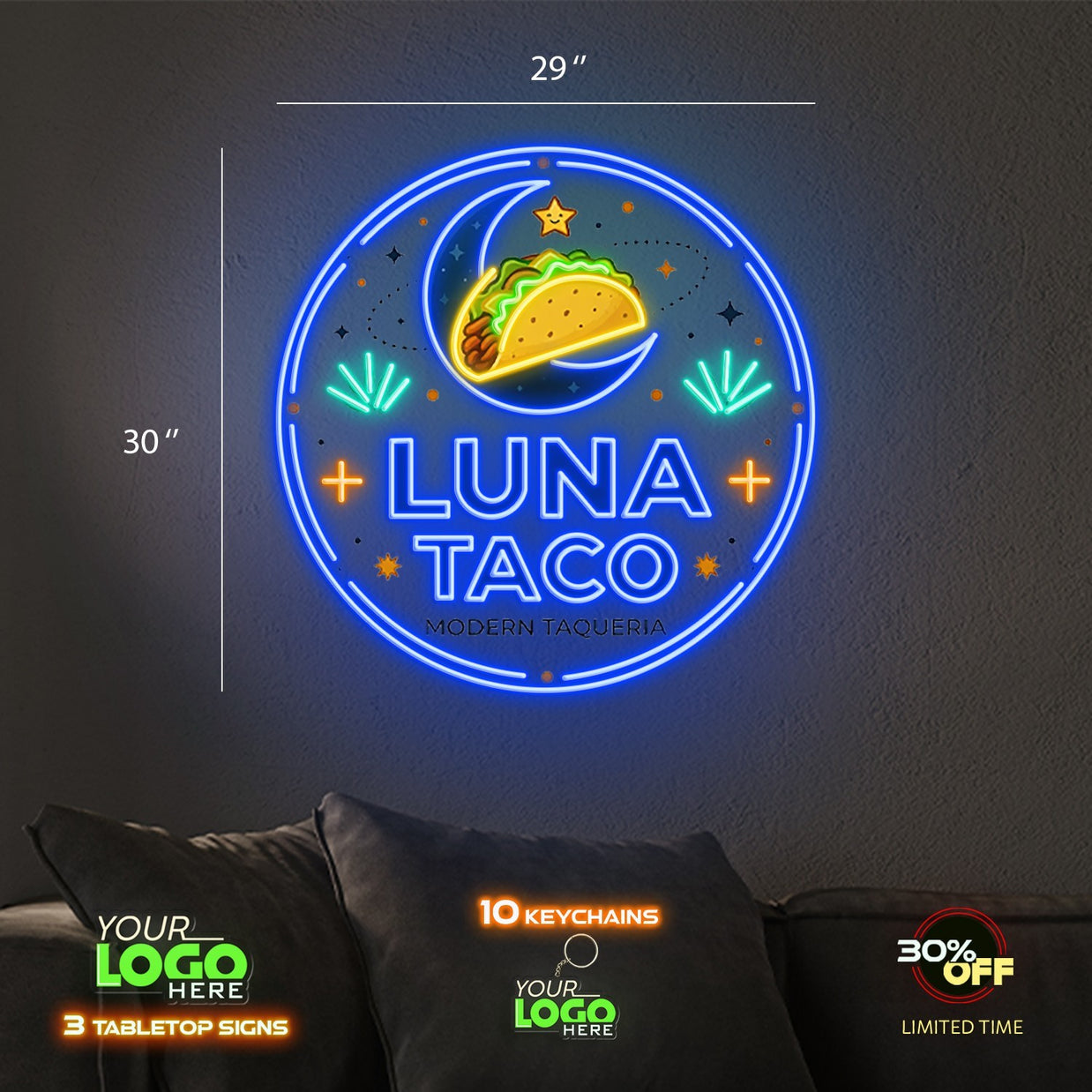 LUNA TACO | LED NEON SIGN