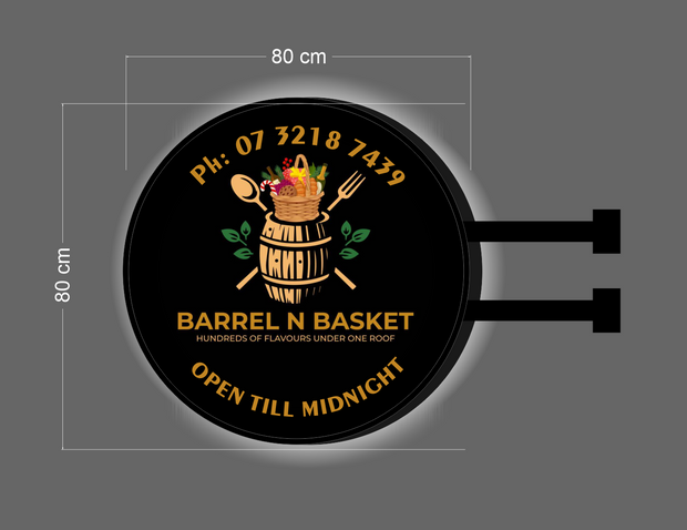 BARREL N BASKET| ILLUMINATED BLADE  SIGN