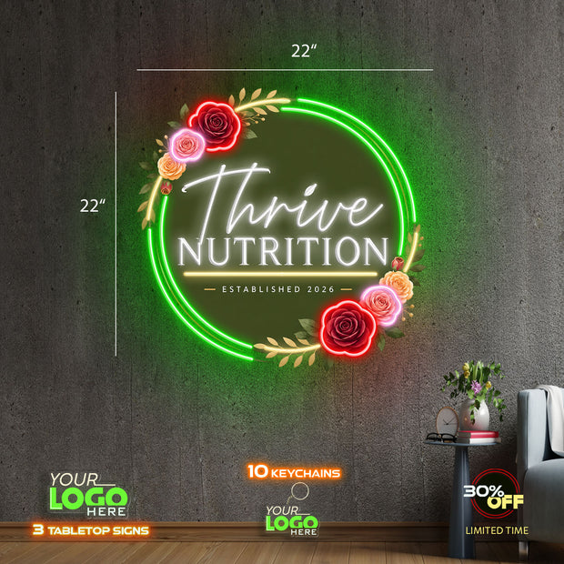 Thrive NUTRITION | LED NEON SIGN ( 22-inch Sign)