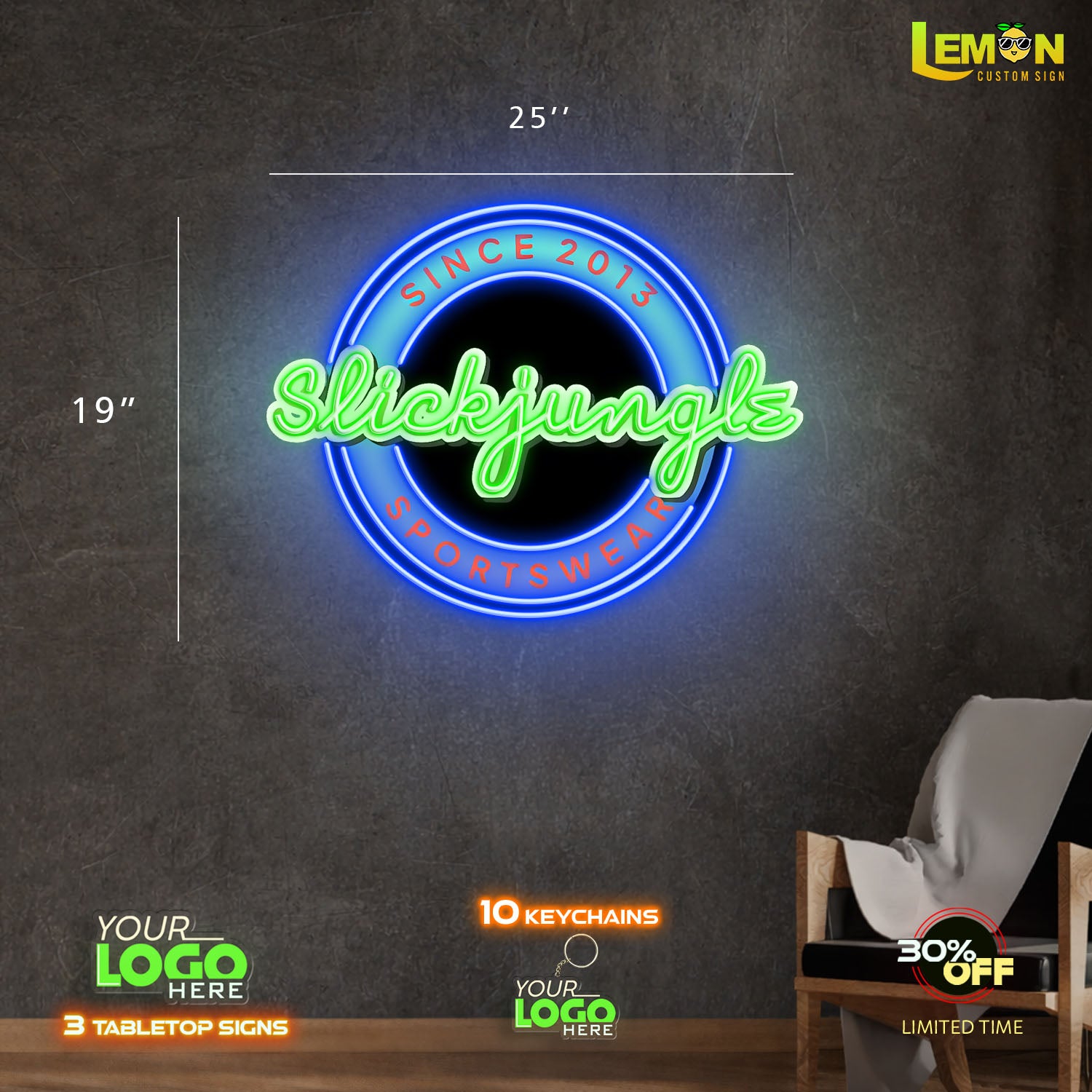 SLICKJUNGLE | LED NEON SIGN ( OUTDOOR SIGN)