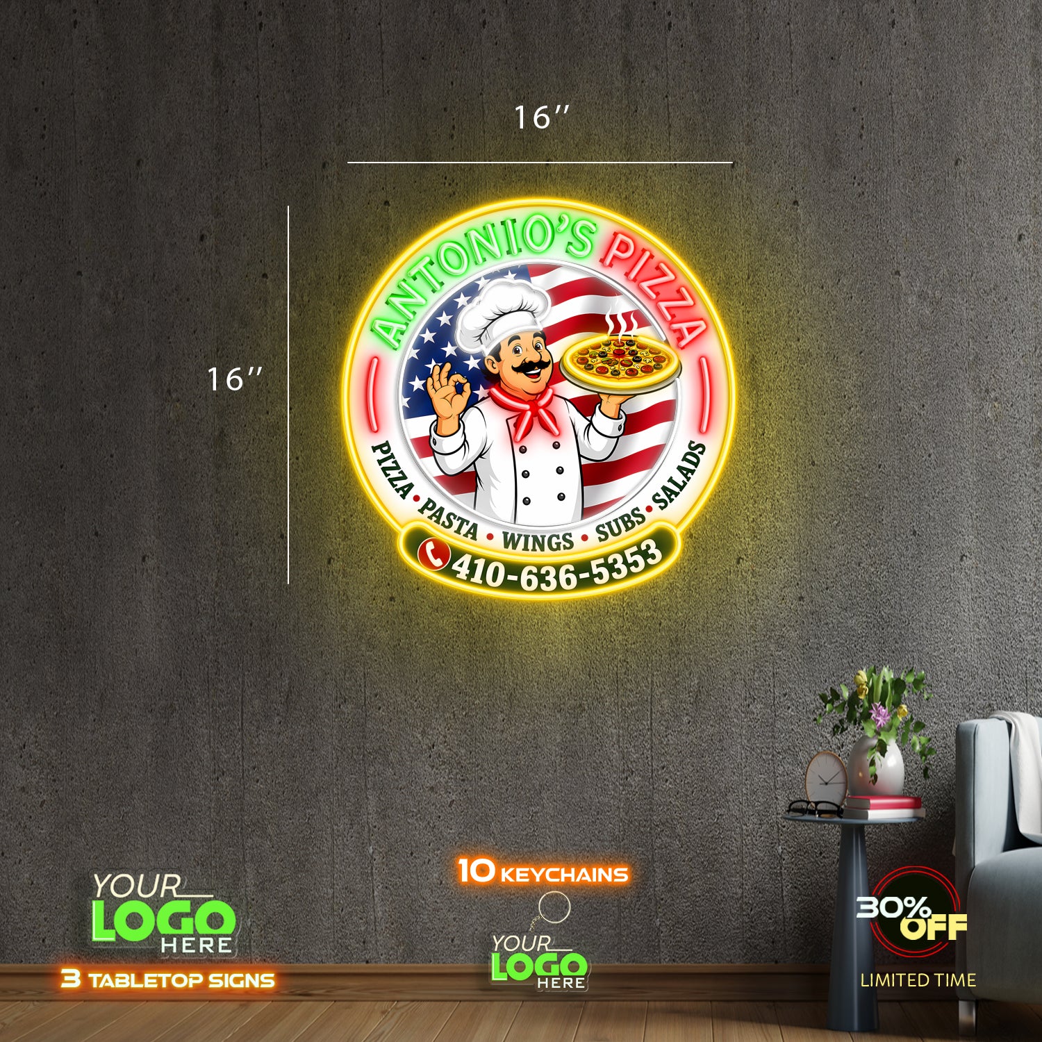 ANTONIO'S PIZZA | LED NEON SIGN 16