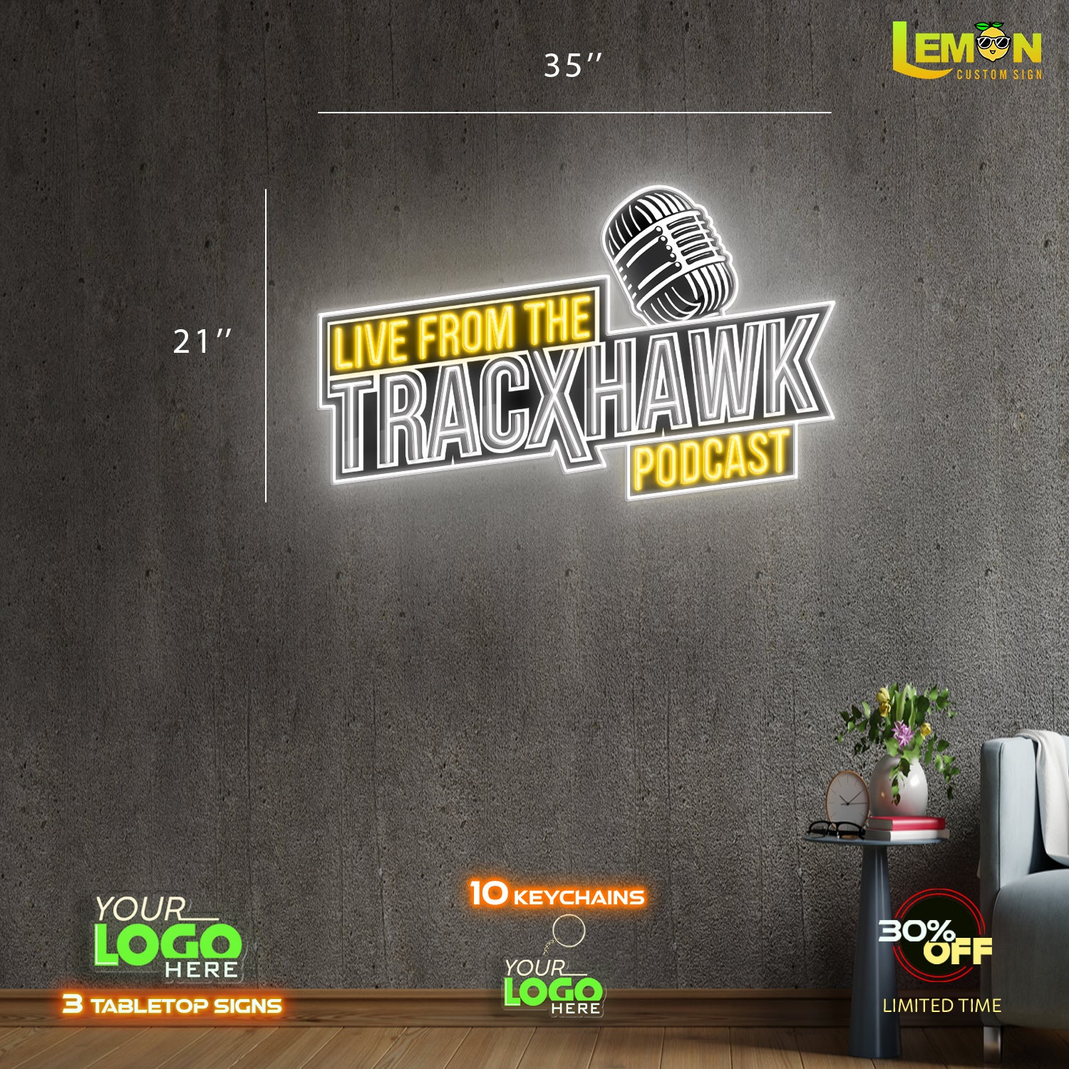 Live From The TRACXHAWK  | LED NEON SIGN