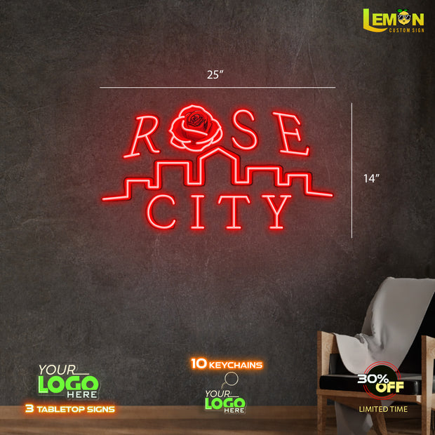 ROSE CITY | LED NEON SIGN