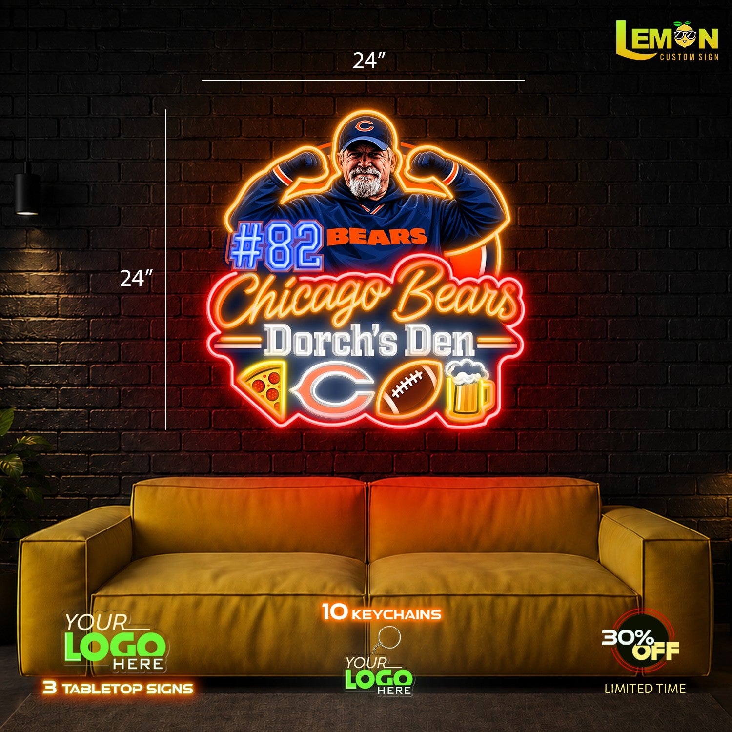 DORCH'S DEN | LED NEON SIGN (15 free keychains and 3 tabletop signs)