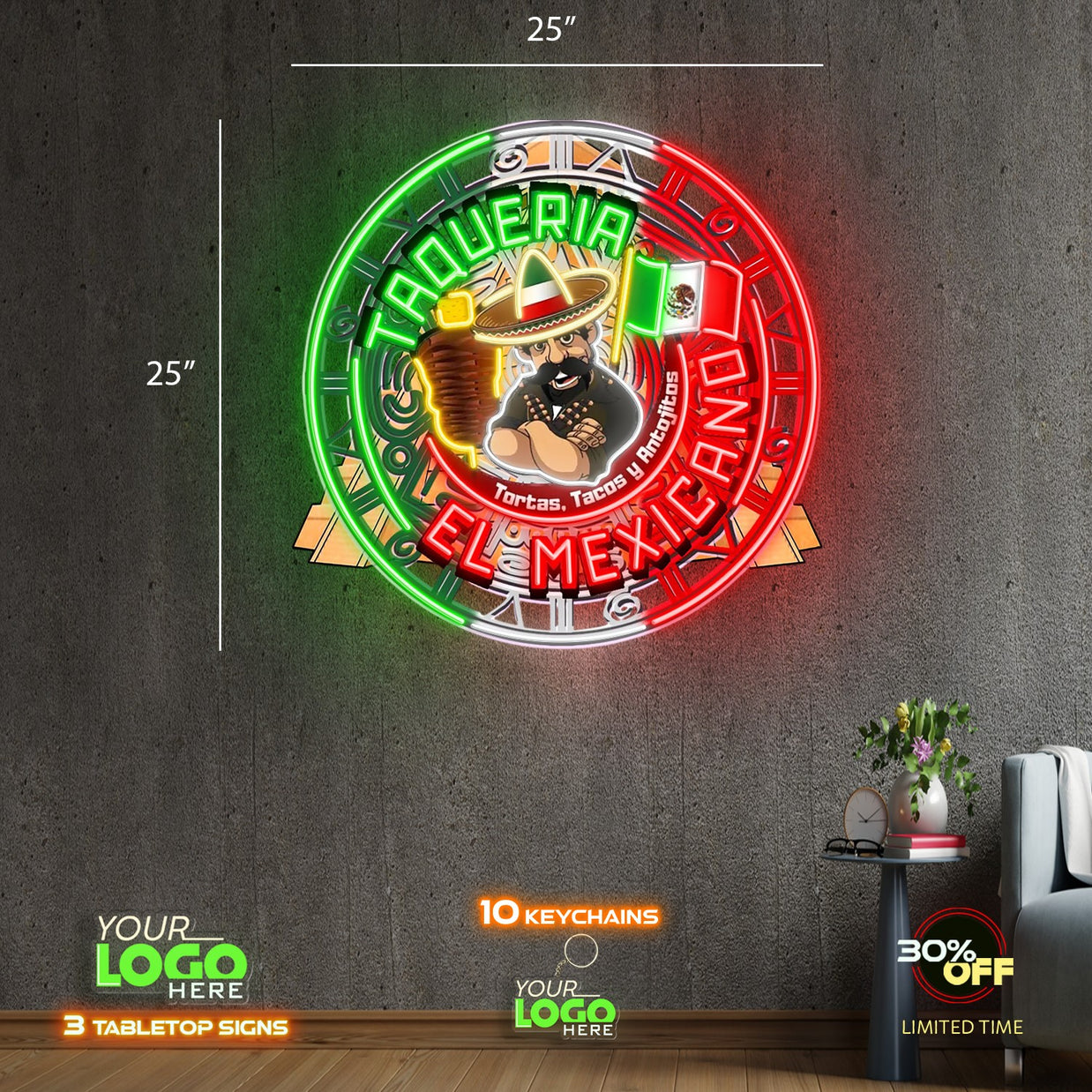TAQUERIA EL MEXICANO | LED NEON SIGN