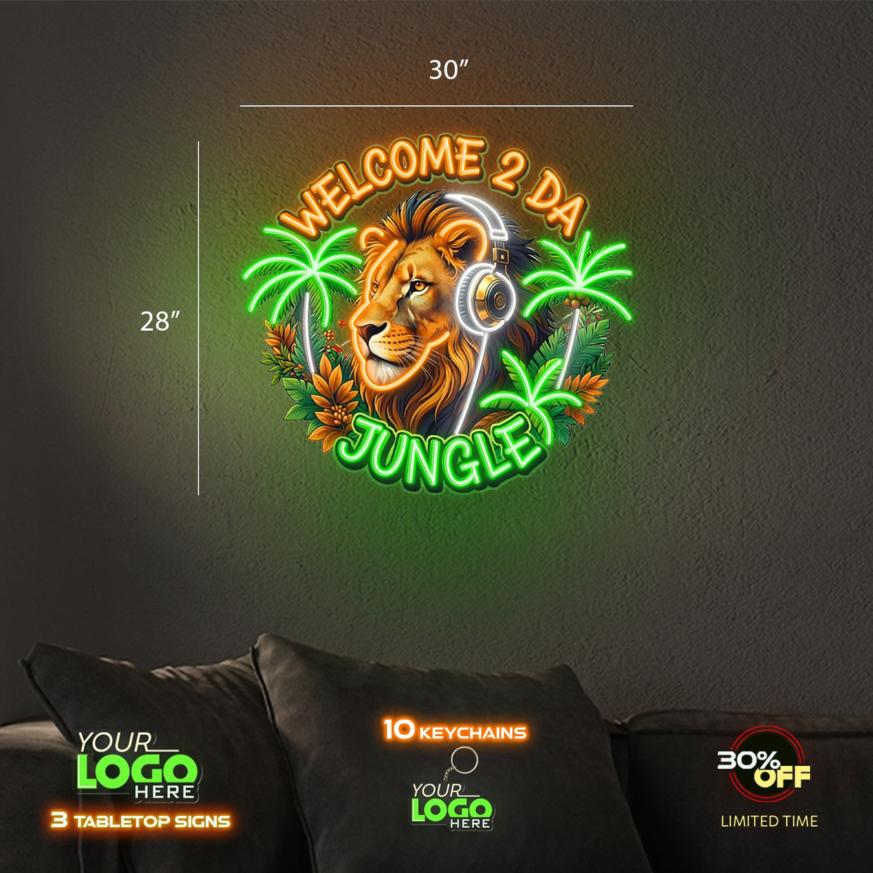 WELCOME 2 DA JUNGLE  | LED NEON SIGN