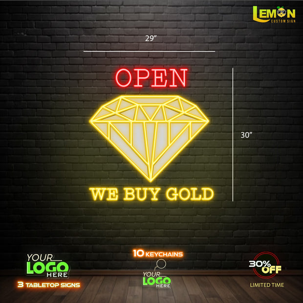 OPEN WE BUY GOLD | LED NEON SIGN (OUTDOOR SIGN)