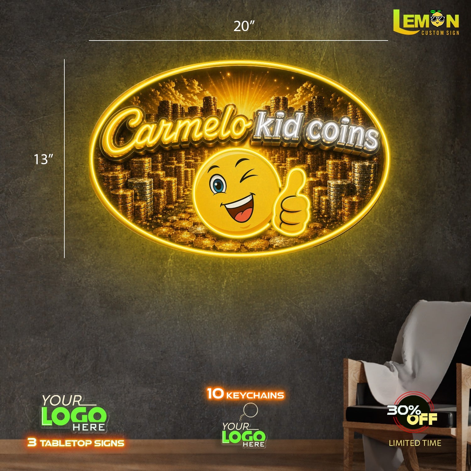 Carmelo Kid Coins | LED NEON SIGN