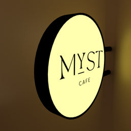 MYST LOUNGE CAFE (2 signs) | ILLUMINATED BLADE  SIGN