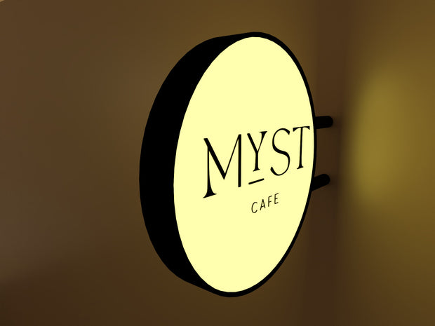 MYST LOUNGE CAFE (2 signs) | ILLUMINATED BLADE  SIGN