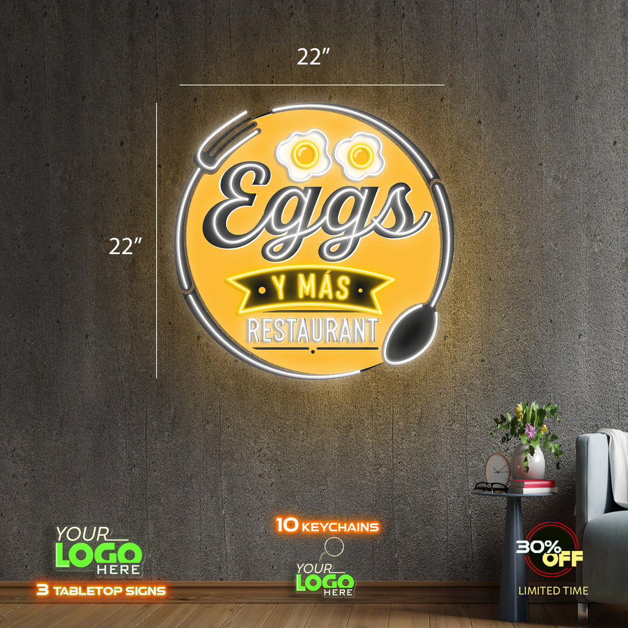 EGGS Y MAS RESTAURANT | LED NEON SIGN