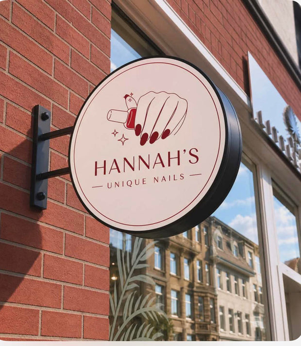 HANNAH'S UNIQUE NAILS | DOUBLE-SIDED SIGN
