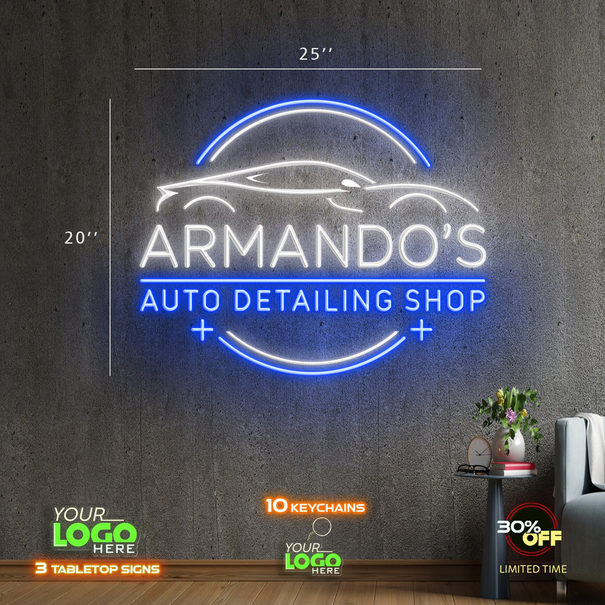 Armando’s auto detailing shop | LED NEON SIGN