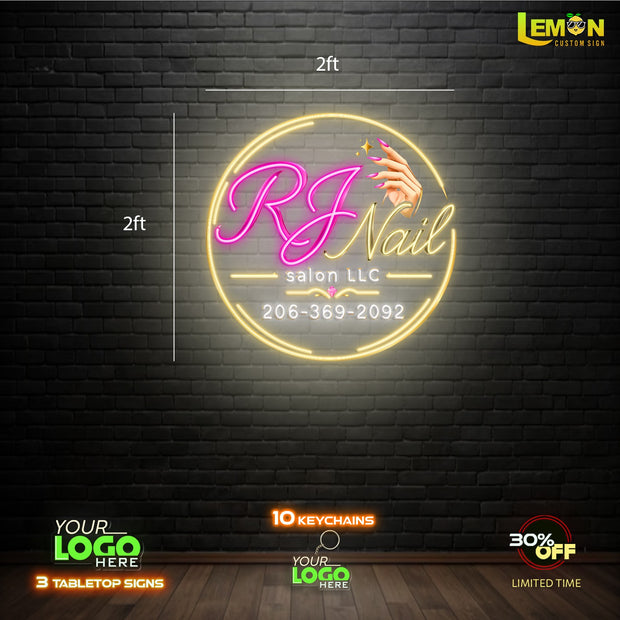 RJNail Salon LLC | LED NEON SIGN
