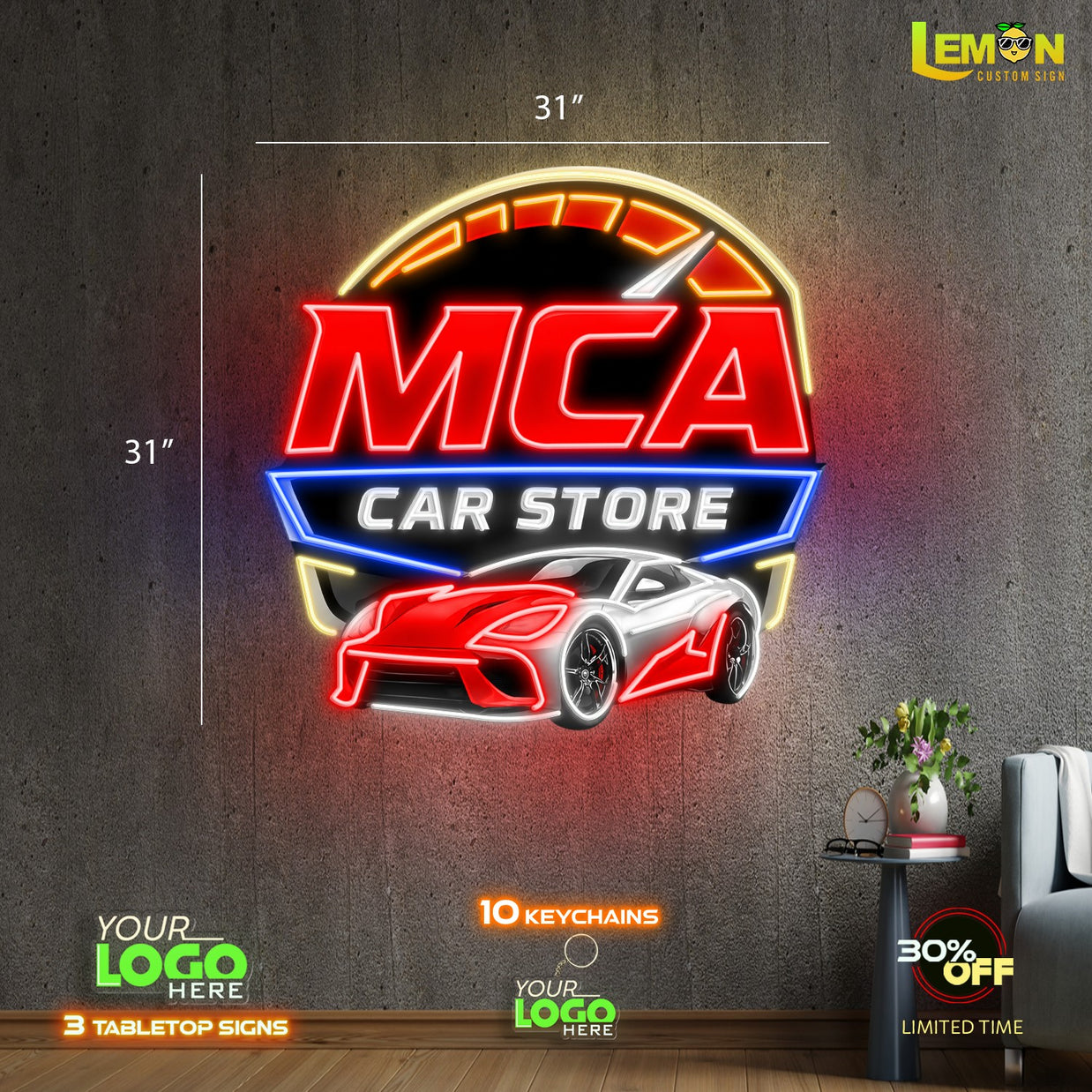 MCA Car Store | LED NEON SIGN (OUTDOOR)