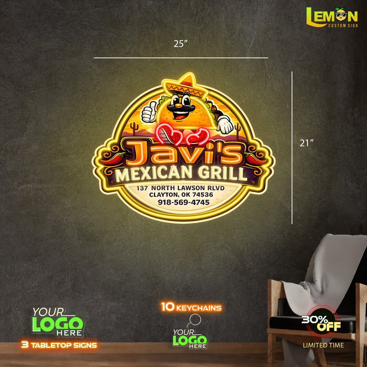 JAVIS MEXICAN GRILL | LED NEON SIGN