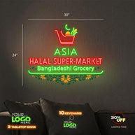 ASIA HALAL SUPER MARKET | LED NEON SIGN (2 SIGNS)