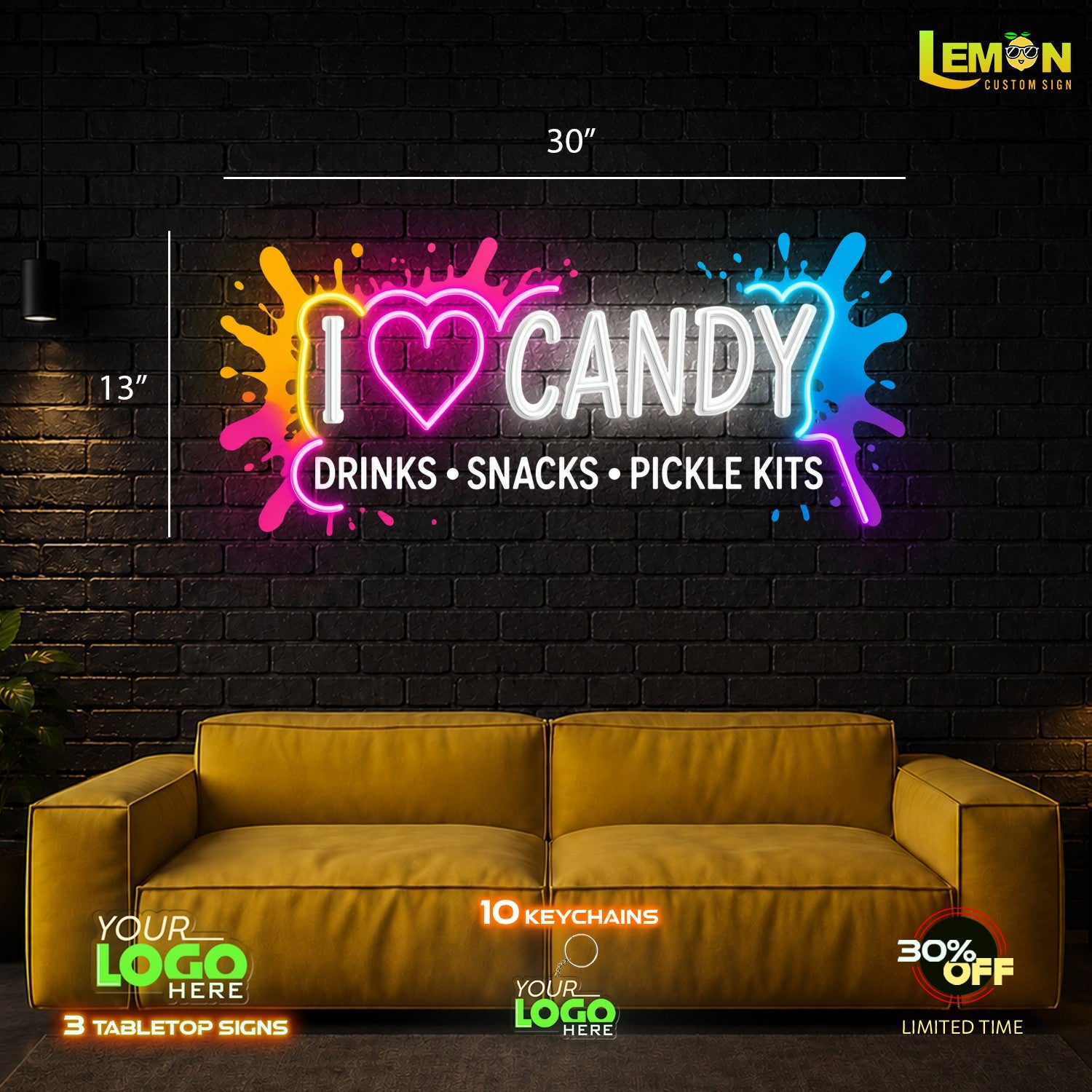 I CANDY | LED NEON SIGN (100 key chains)