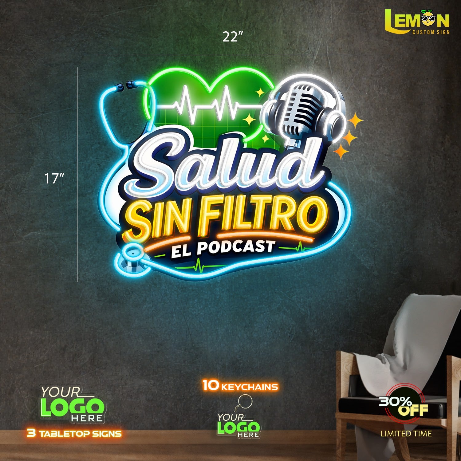 Salud SIN FILTRO | LED NEON SIGN
