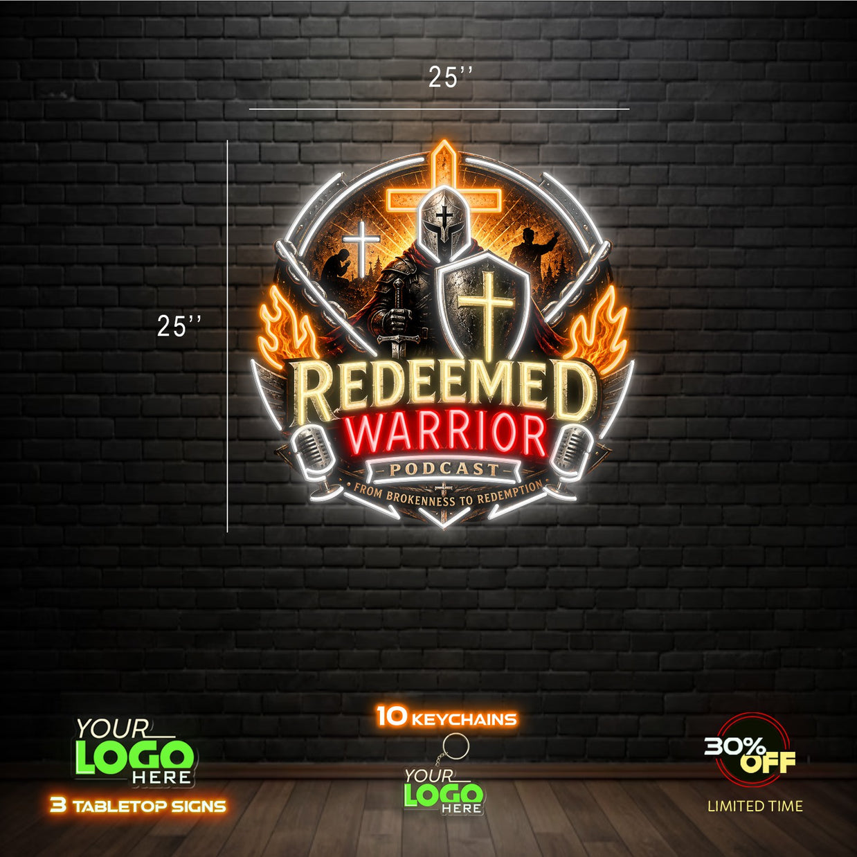 REDEEMED WARRIOR | LED NEON SIGN