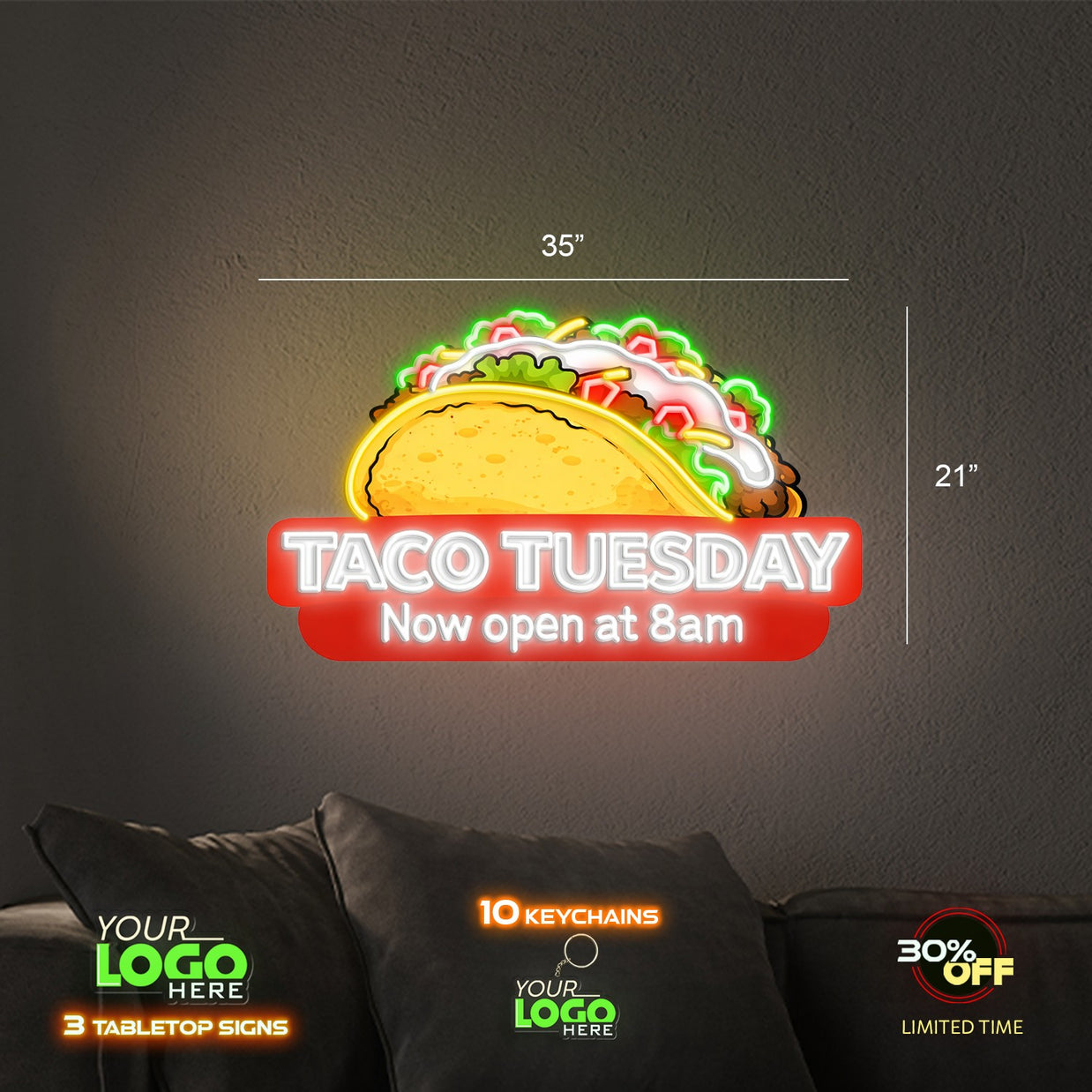 Taco tuesday, Seafood  | LED NEON SIGN (2 SIGNS)