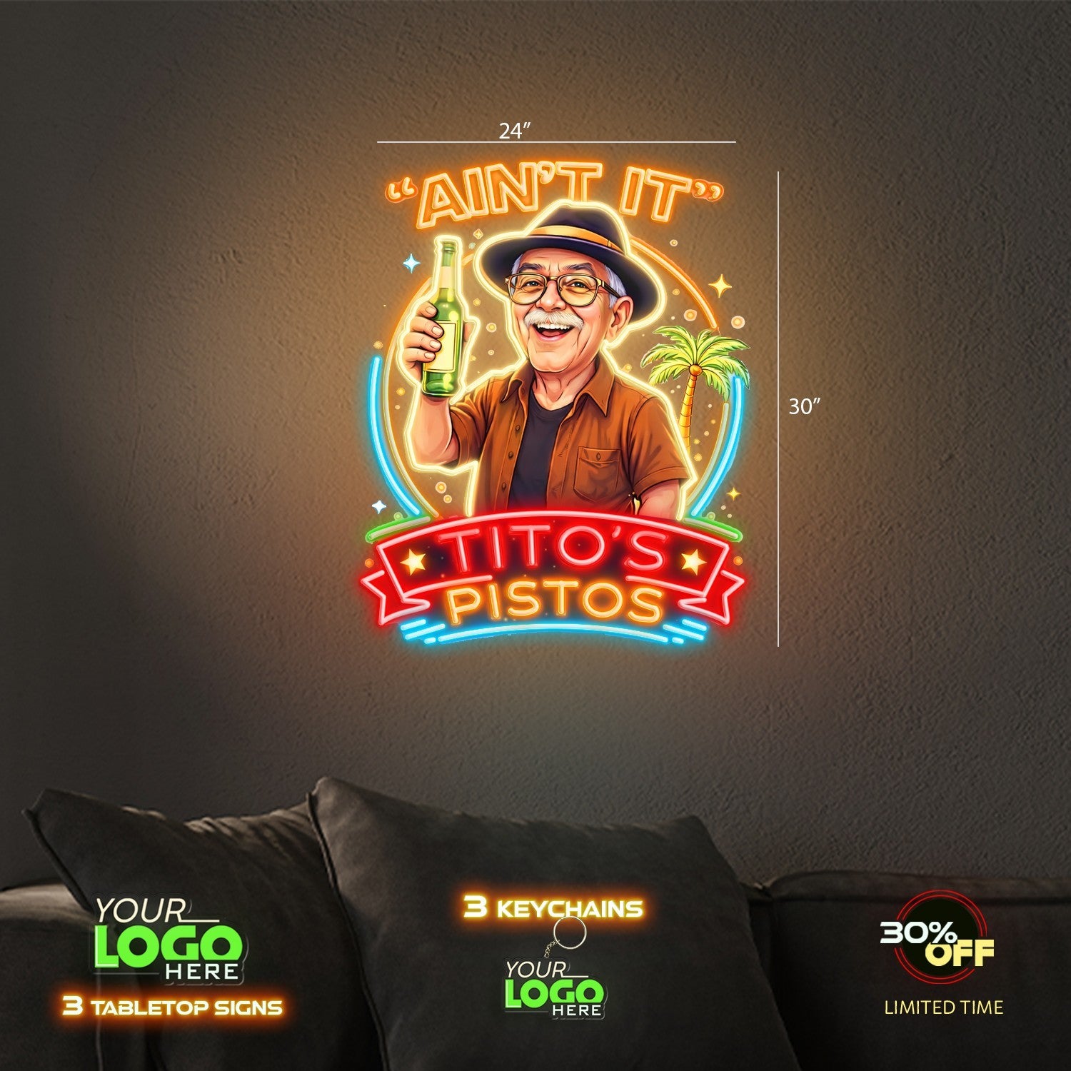 TITO'S PISTOS | LED NEON SIGN
