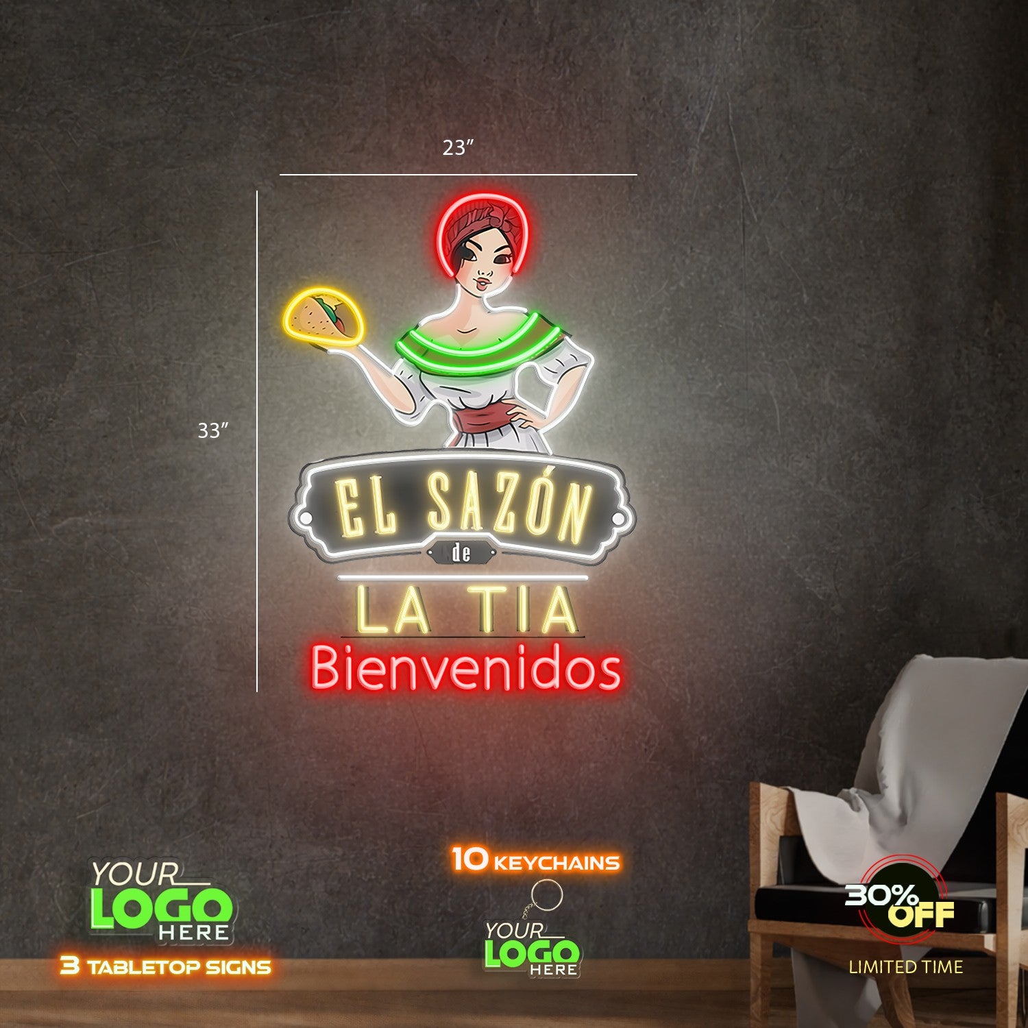 EL SAZON LA TIA | LED NEON SIGN