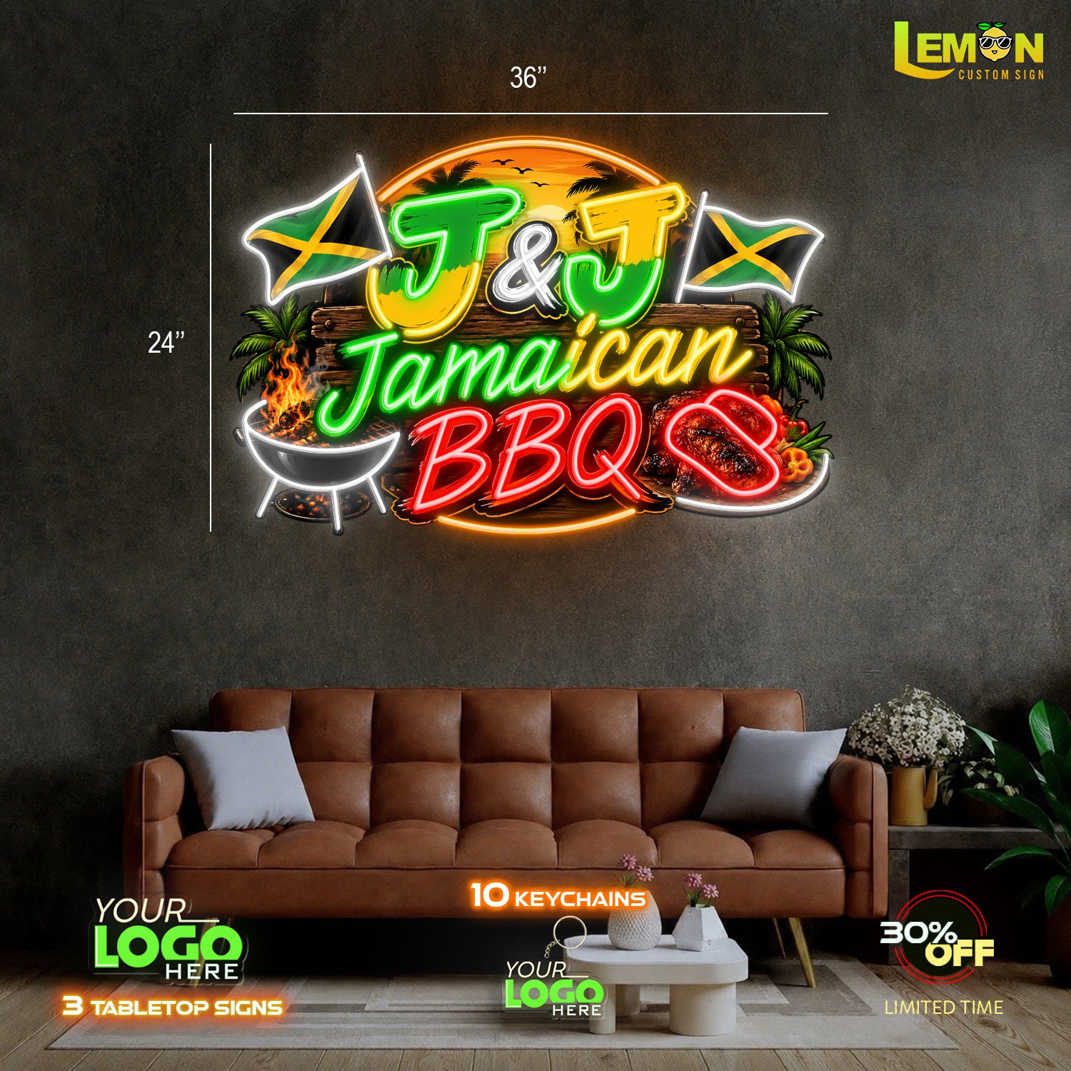 J&J Jamaican BBQ | LED NEON SIGN OUTDOOR