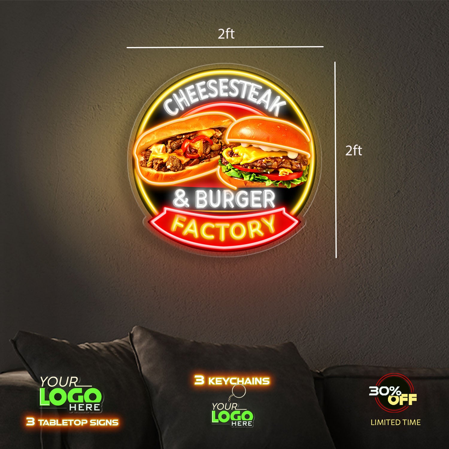 Cheesesteak & Burger Factory | 10 2ft - SIGNS