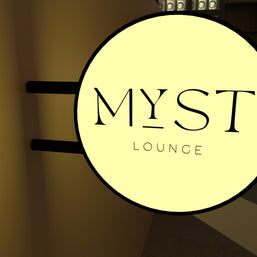 MYST LOUNGE CAFE (2 signs) | ILLUMINATED BLADE  SIGN