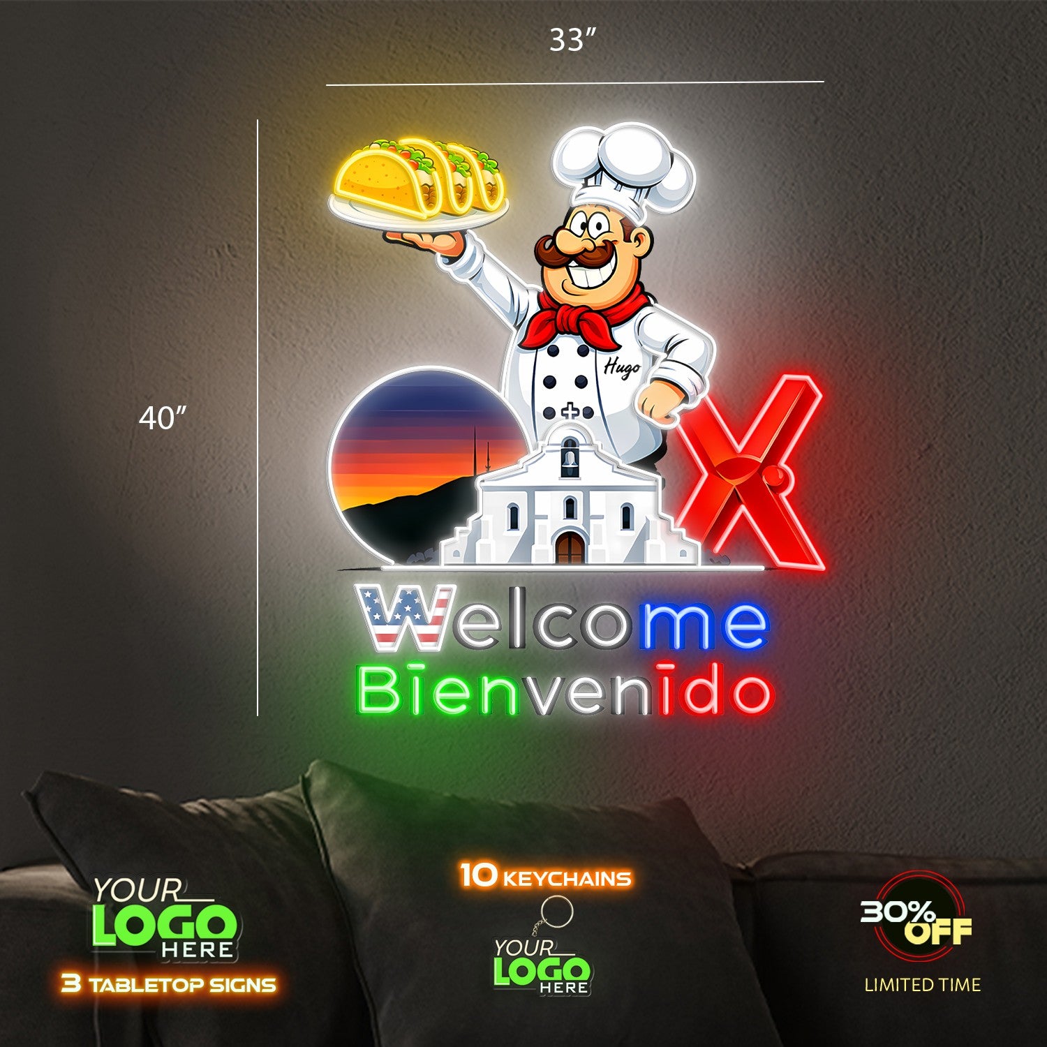 Welcome Bienvenido  | LED NEON SIGN