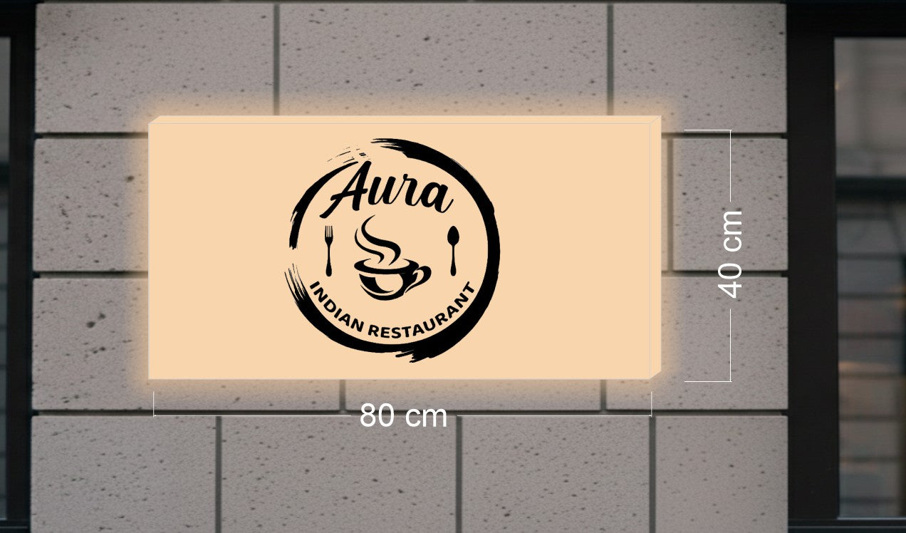 AURA INDIAN RESTAURANT LIGHT BOX SIGN