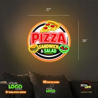 PIZZA SANDWICH AND SALAD | LED NEON SIGN