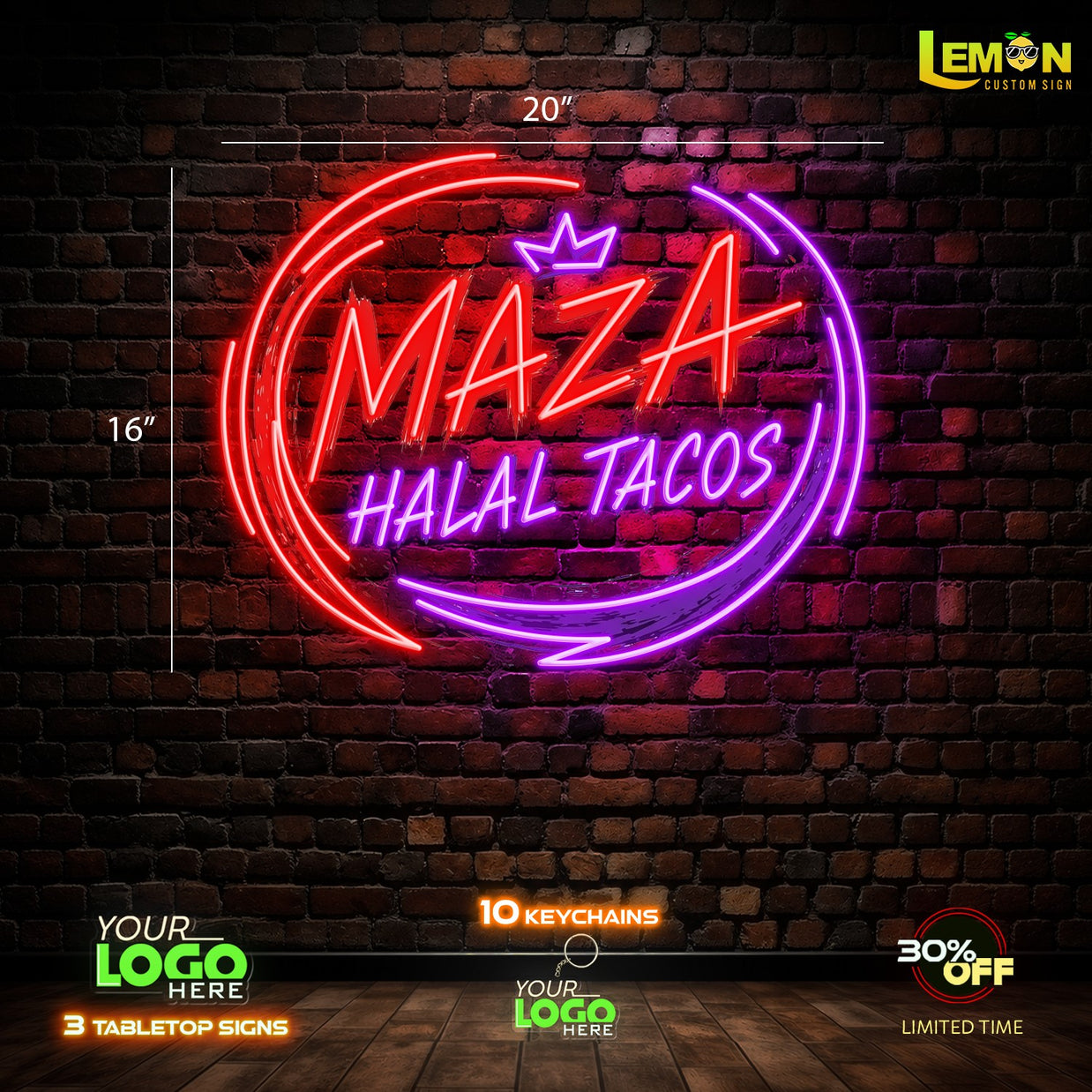 MAZA HALAL TACOS | LED NEON SIGN