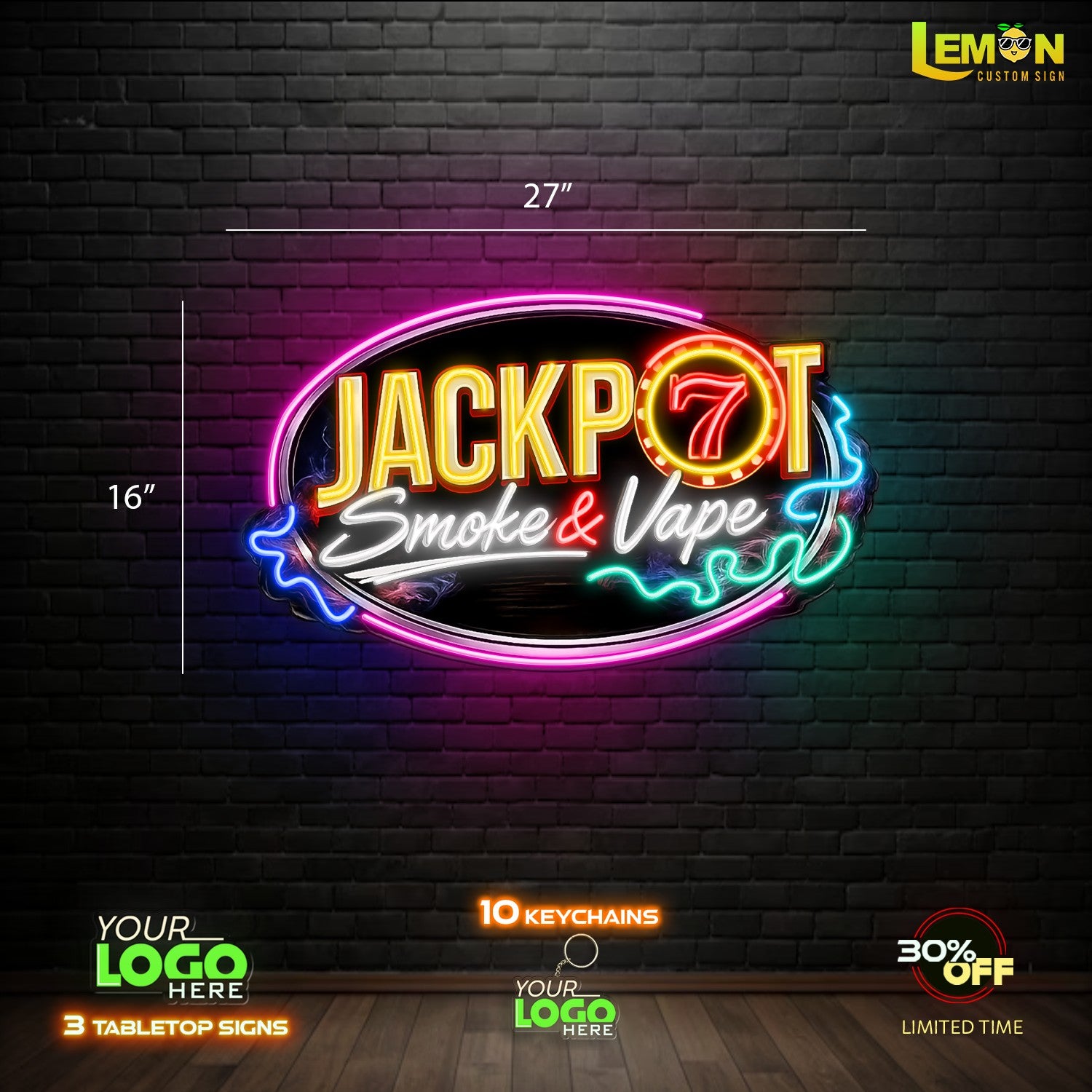 JACKPOT SMOKE & VAPE | LED NEON SIGN