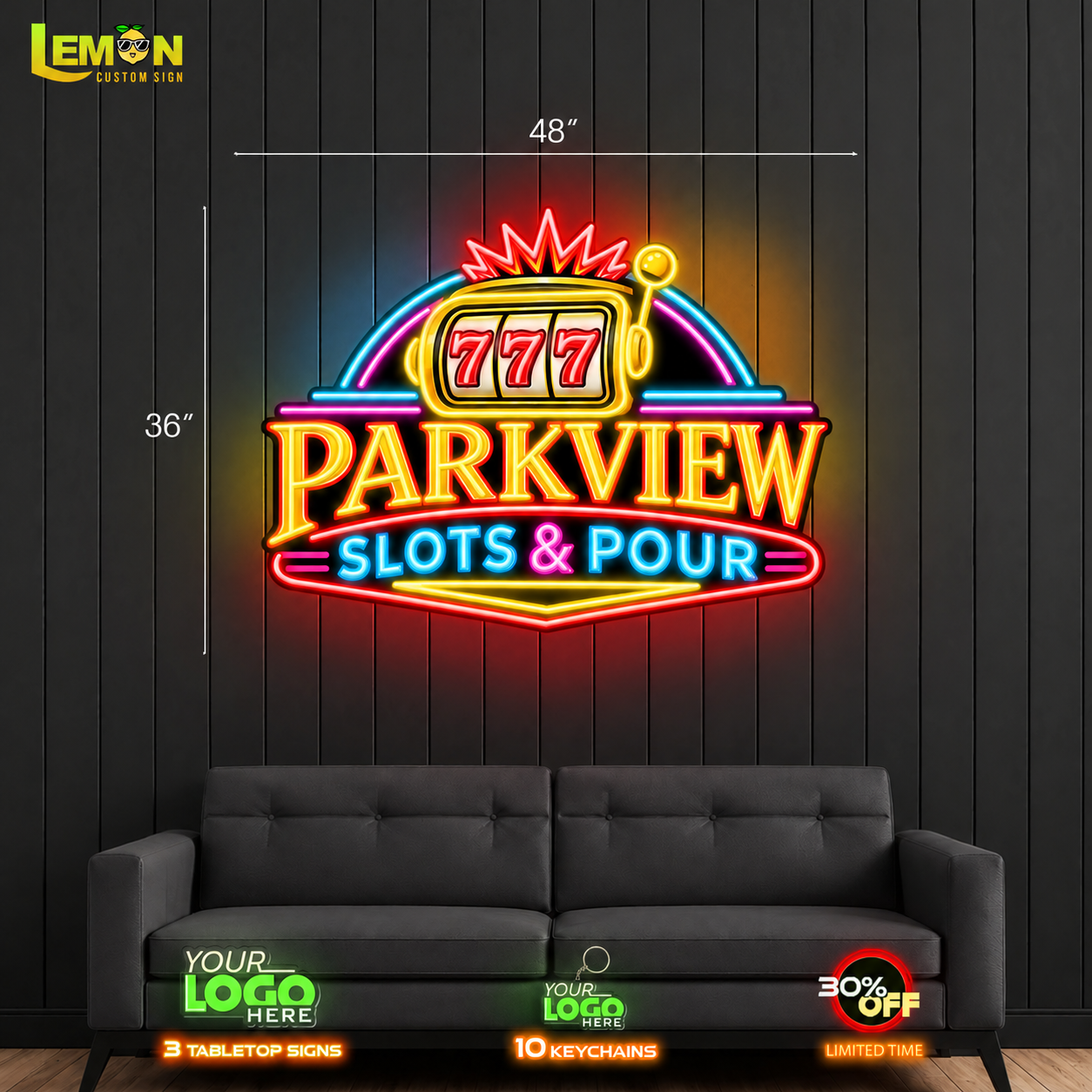 Parkview Slots & Pour - Led Neon Sign