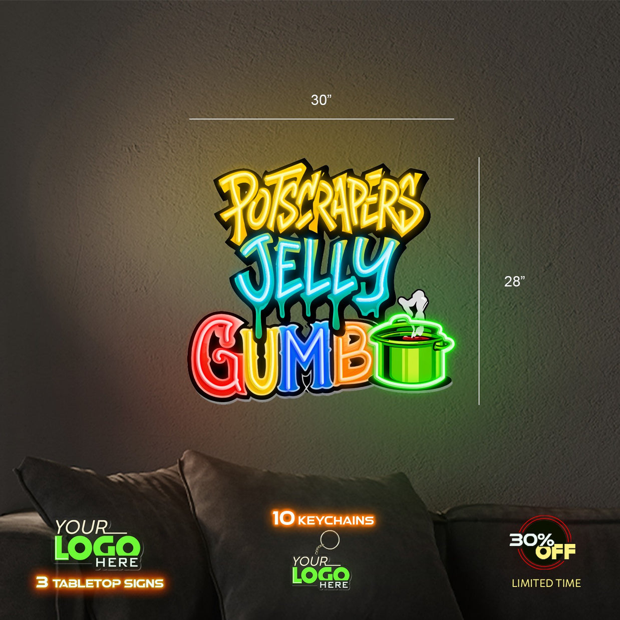 POTSCRAPERS JELLY GUMBO | LED NEON SIGN