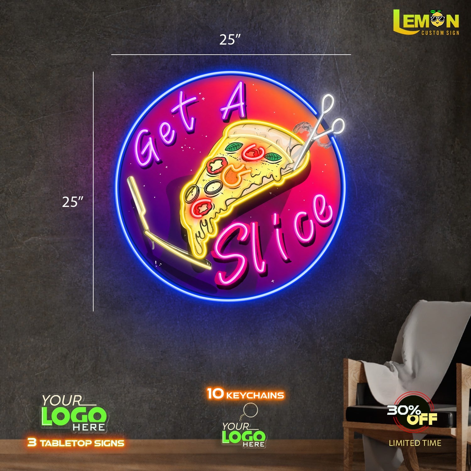 GET A SLICE | LED NEON SIGN