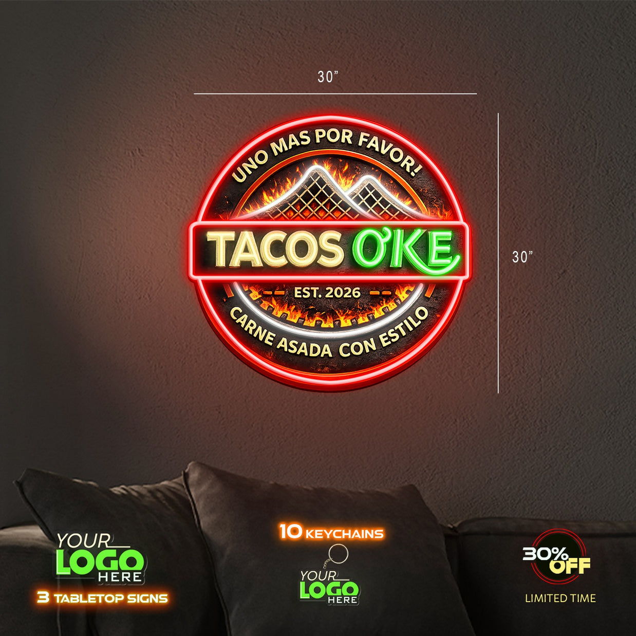 TACO O'KE| LED NEON SIGN