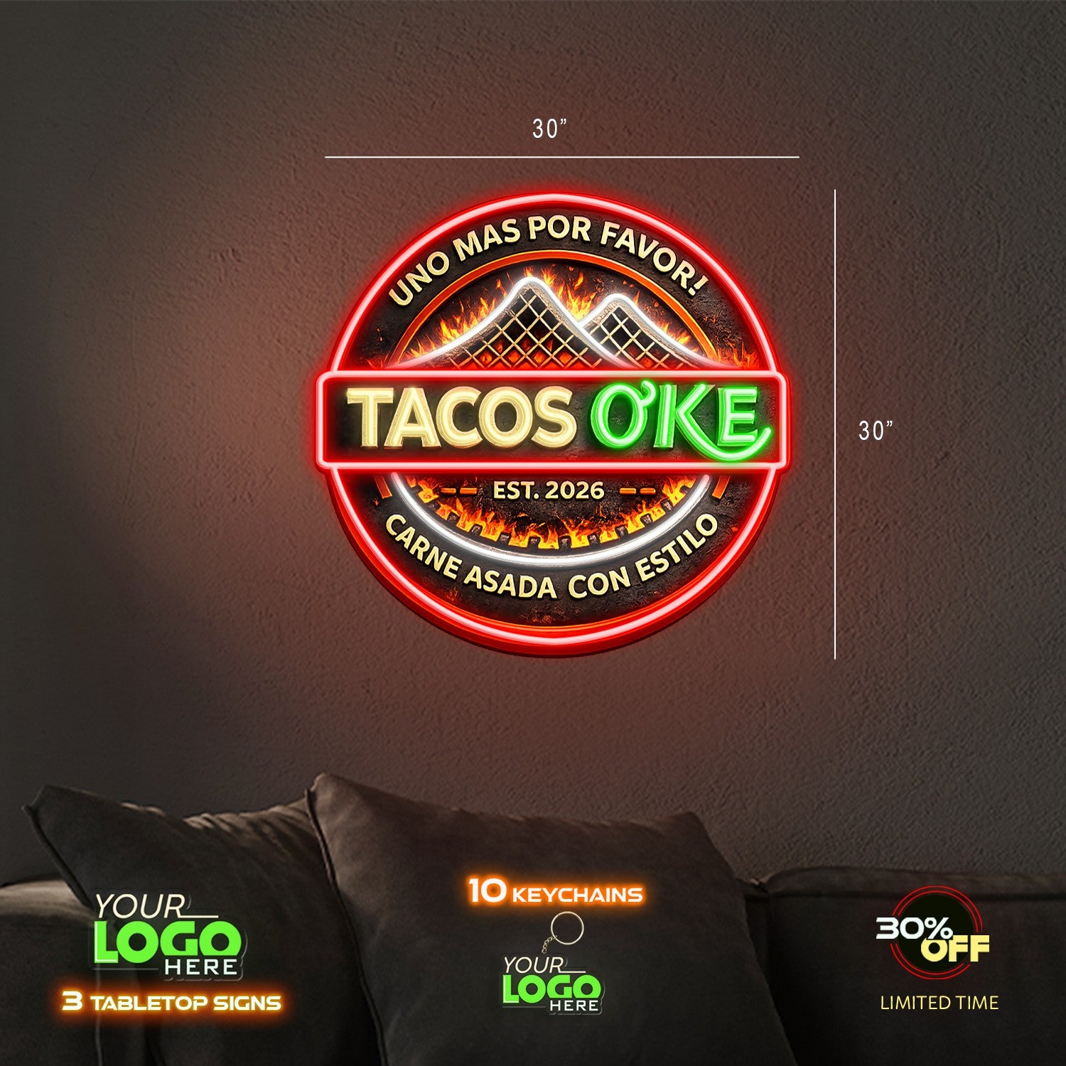 TACO O'KE| LED NEON SIGN