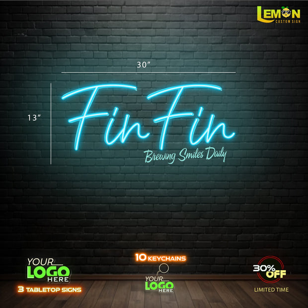 FIN FIN COFFEE; FIN FIN  | LED NEON SIGN (2 SIGNS)