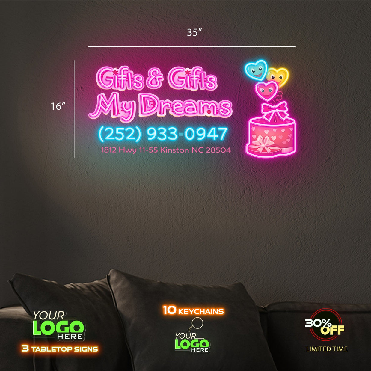 Gifts & Gifts My Dreams  | LED NEON SIGN (OUTDOOR SIGN)