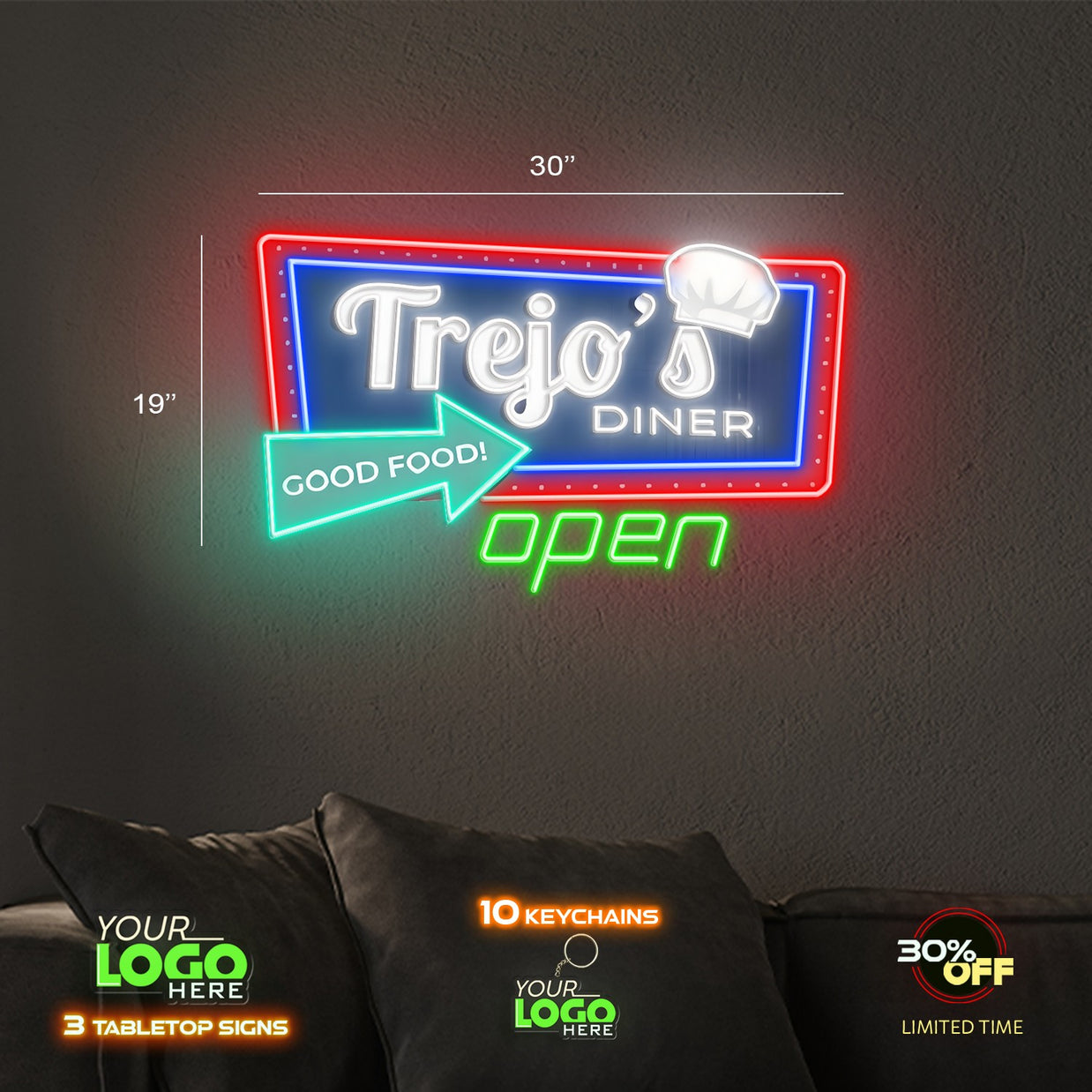 Trejos open  | LED NEON SIGN