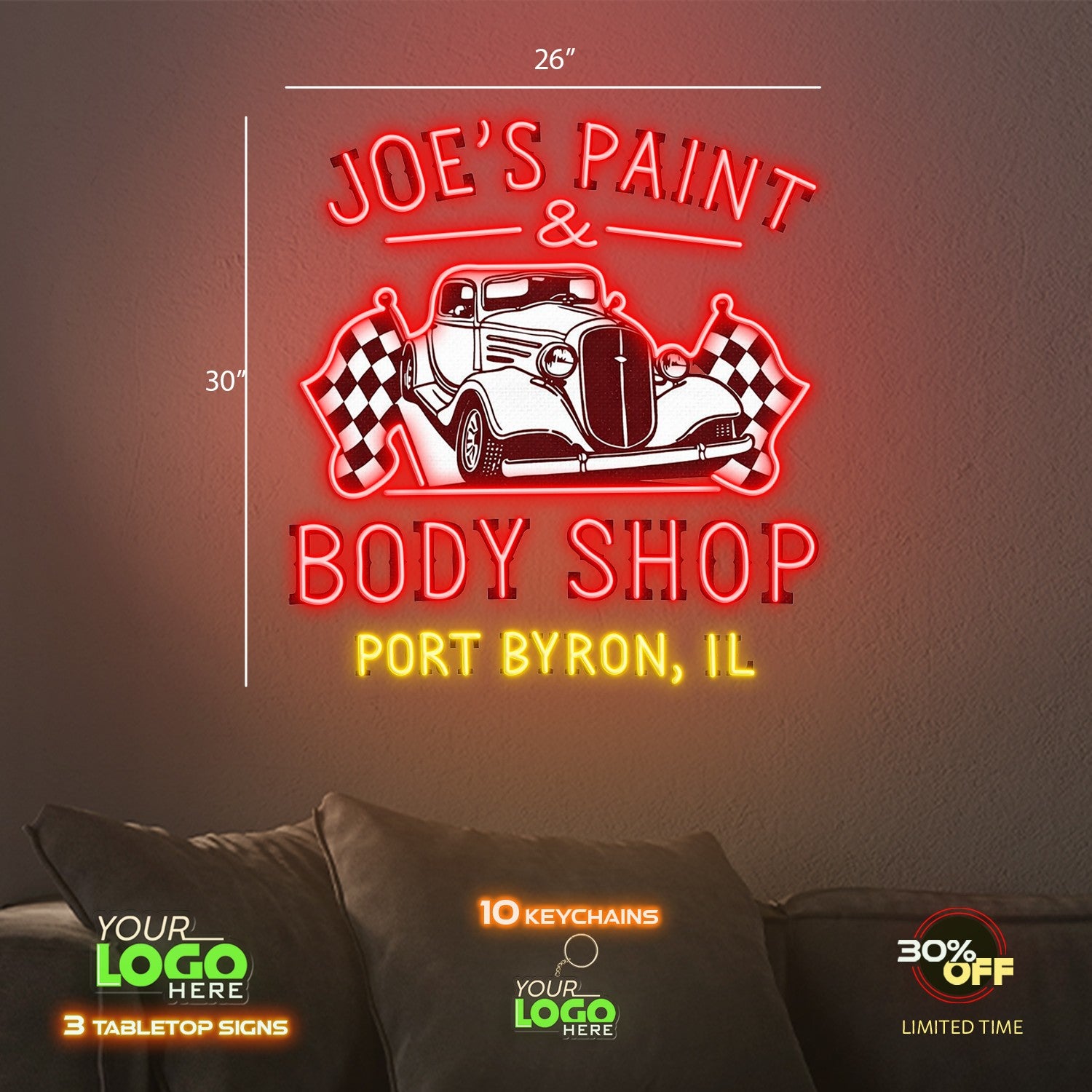 JOE'S PAINT & BODY SHOP | LED NEON SIGN