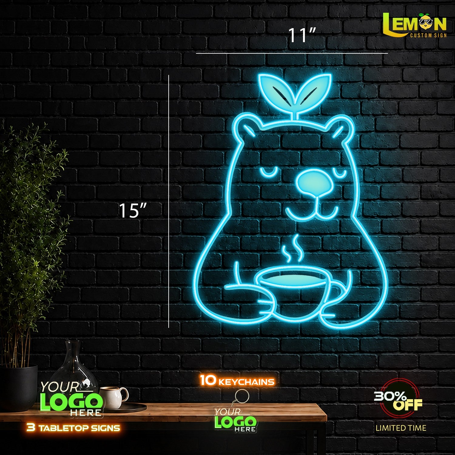FINFIN |LED NEON SIGN ( 15 Keychains and 3 tabletop signs)